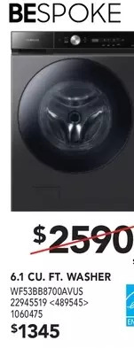RONA Samsung bespoke 6.1 cu. ft. washer offer