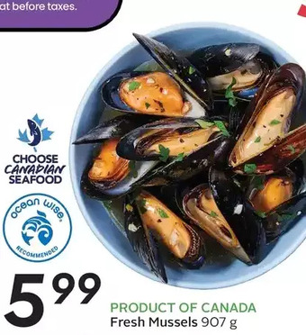 Sobeys Fresh mussels offer