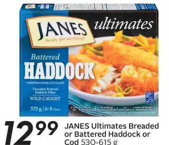 Sobeys Janes ultimates breaded or battered haddock or cod offer