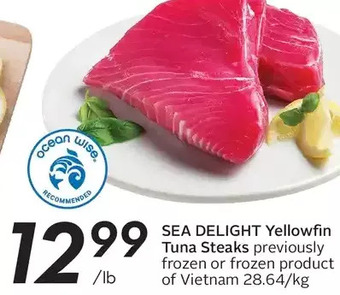 Sobeys Sea delight yellowfin tuna steaks offer