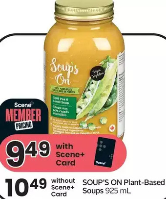 Sobeys Soup's on plant-based soups offer