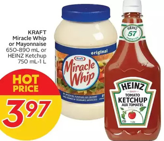 Sobeys Kraft miracle whip or mayonnaise or heinz ketchup offer