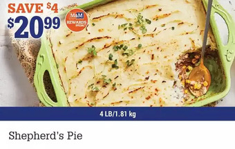 M & M Food Market Shepherd's pie offer