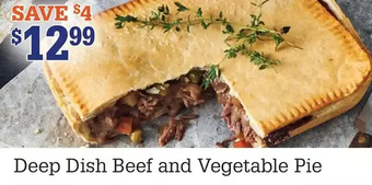 M & M Food Market Deep dish beef and vegetable pie offer