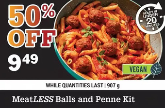 M & M Food Market Meatless balls and penne kit offer