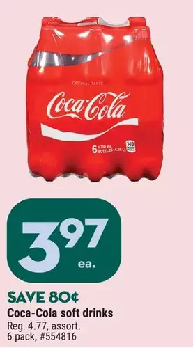 Giant Tiger Coca-cola soft drinks offer