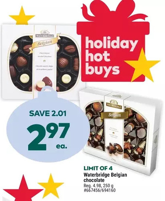 Giant Tiger Waterbridge belgian chocolate offer