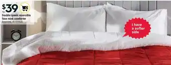 Giant Tiger Double/queen reversible faux mink comforter offer