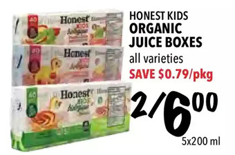 Farm Boy Honest kids organic juice boxes offer