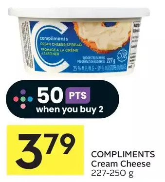 Foodland Compliments cream cheese offer