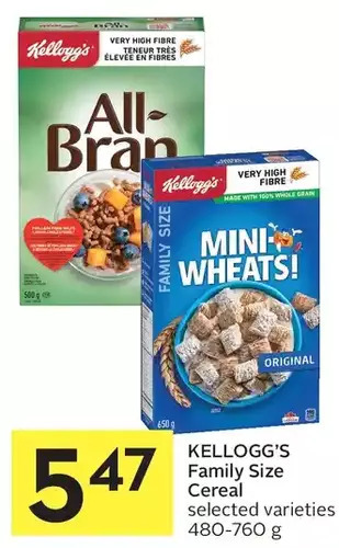 Foodland Kellogg's family size cereal offer