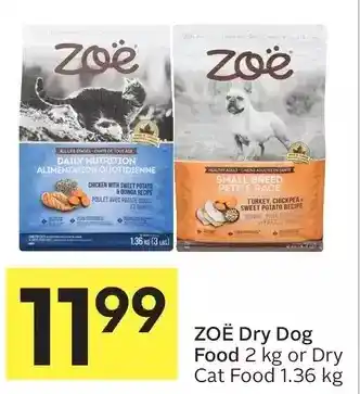 Foodland Zoë dry dog food or dry cat food offer
