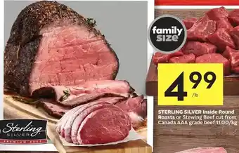 Foodland Sterling silver inside round roasts or stewing beef offer