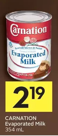 Foodland Carnation evaporated milk offer