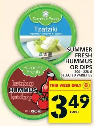 Food Basics Summer fresh hummus or dips offer