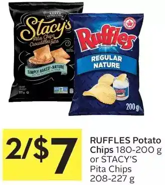 Foodland Ruffles potato chips or stacy's pita chips offer