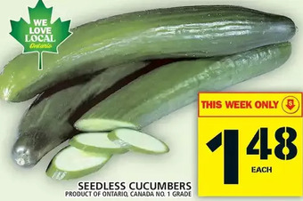 Food Basics Seedless cucumbers offer