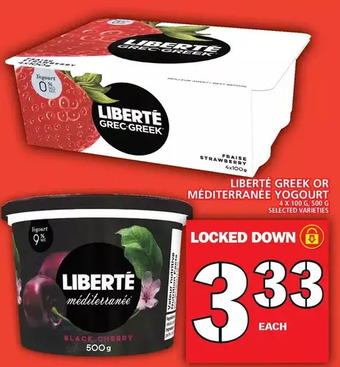 Food Basics Liberte greek or mediterranee yogourt offer