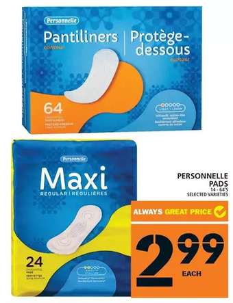 Food Basics Personnelle pads offer