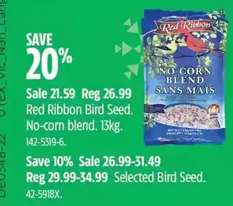 Canadian Tire Red ribbon bird seed | bird seed offer