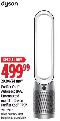 Canadian Tire Dyson purifier cool autoreact tp7a offer
