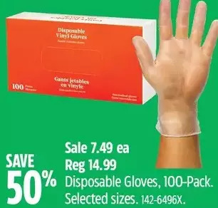 Canadian Tire Disposable gloves, 100-pack offer