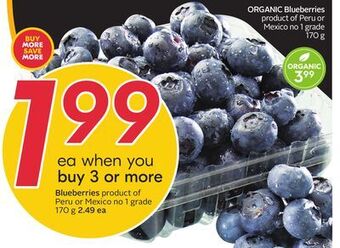 Sobeys Organic blueberries offer