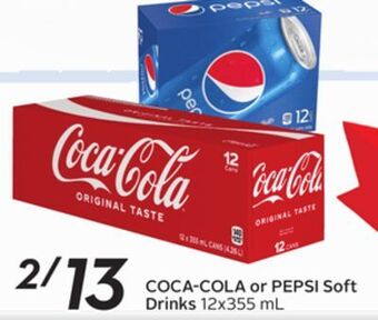 Sobeys Coca-cola or pepsi soft drinks offer