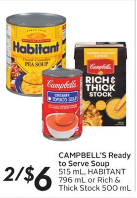 Sobeys Campbell's ready to serve soup offer