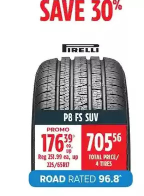 Canadian Tire Pirelli p8 fs suv tires offer