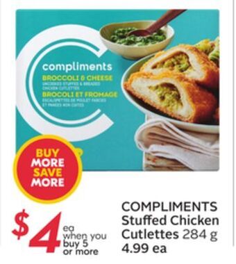 Sobeys Compliments stuffed chicken cutlettes offer