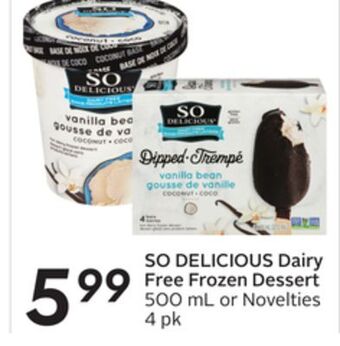 Sobeys So delicious dairy free frozen dessert offer