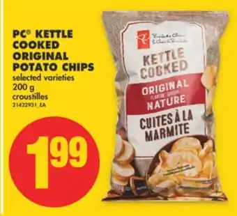 No Frills Pc® kettle cooked original potato chips, 200 g offer