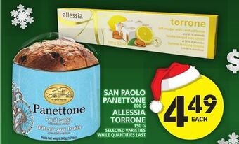 Food Basics San paolo panettone or allessia torrone offer