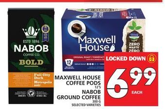 Food Basics Maxwell house coffee pods or nabob ground coffee offer