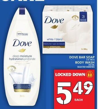 Food Basics Dove bar soap or body wash offer