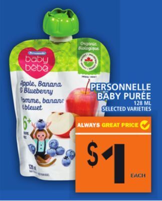 Food Basics Personnelle baby purée offer