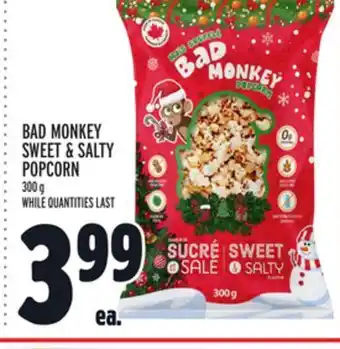 Metro Bad monkey sweet & salty popcorn offer