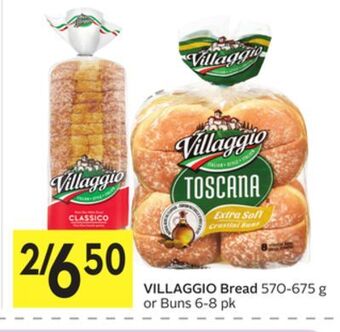 Foodland Villaggio bread 570-675 g or buns 6-8 pk offer