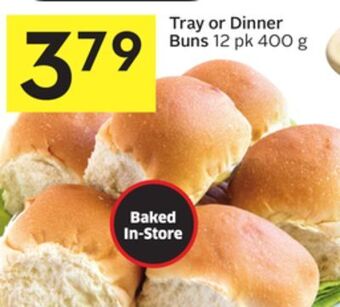 Foodland Tray or dinner buns 12 pk 400 g offer