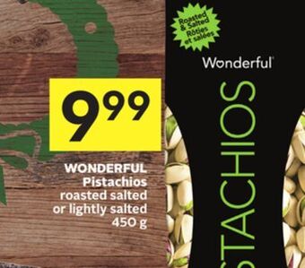 Foodland Wonderful pistachios roasted salted or lightly salted 450 g offer