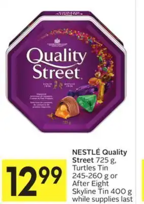 Foodland Nestlé quality street 725 g, turtles tin 245-260 g or after eight skyline tin 400 g offer