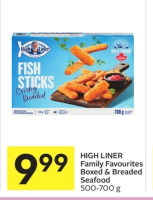 Foodland High liner family favourites boxed & breaded seafood 500-700 g offer