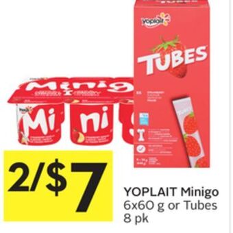 Foodland Yoplait minigo 6x60 g or tubes 8 pk offer