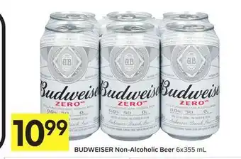 Foodland Budweiser non-alcoholic beer 6x355 ml offer