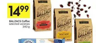 Foodland Balzacs coffee selected varieties 340 g offer