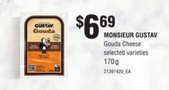 Independent Grocer Monsieur gustav gouda cheese, 170 g offer