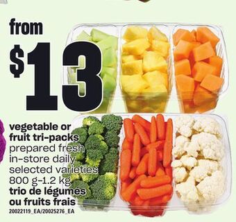 Independent Grocer Vegetable or fruit tri-packs, 800 g-1.2 kg offer