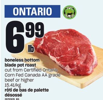 Independent Grocer Boneless bottom blade pot roast offer