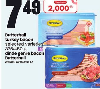Independent Grocer Butterball turkey bacon, 375/450 g offer